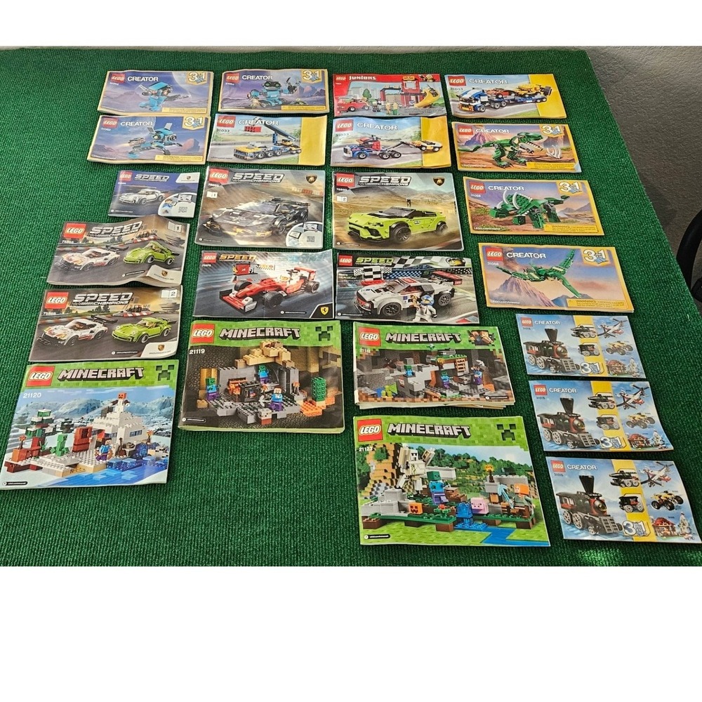 LEGO Instructions 24 Lot Minecraft Creator Speed‎ Champions Juniors Discontinued